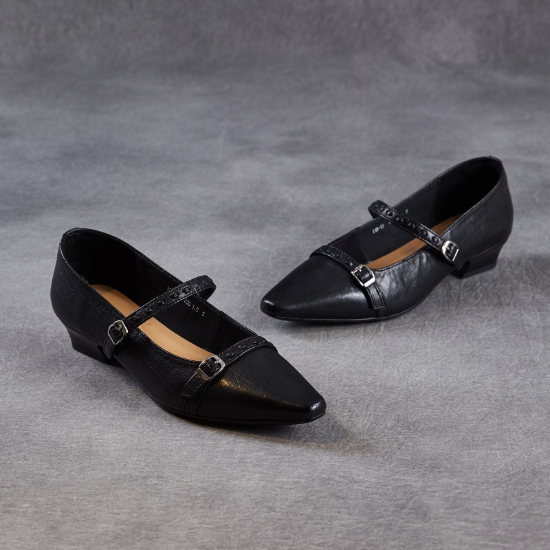 Shoes For Women Flats - Sapatos Femininos Coreanos Marrom e Preto,