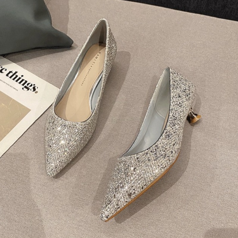 Women Shoes Elegant - Ouro salto alto feminino design de