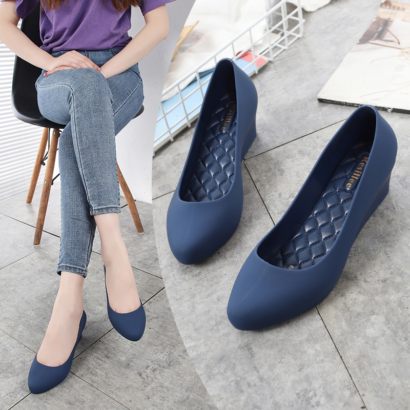 Women'S Shoes Water Resistant - Sapatos Femininos Resillee Azul Marinho com