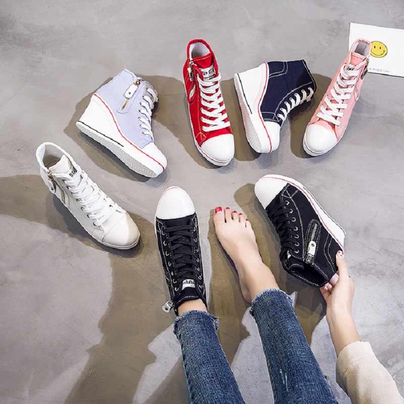 Women'S Shoes Water Resistant - Tênis de lona impermeáveis com zíper