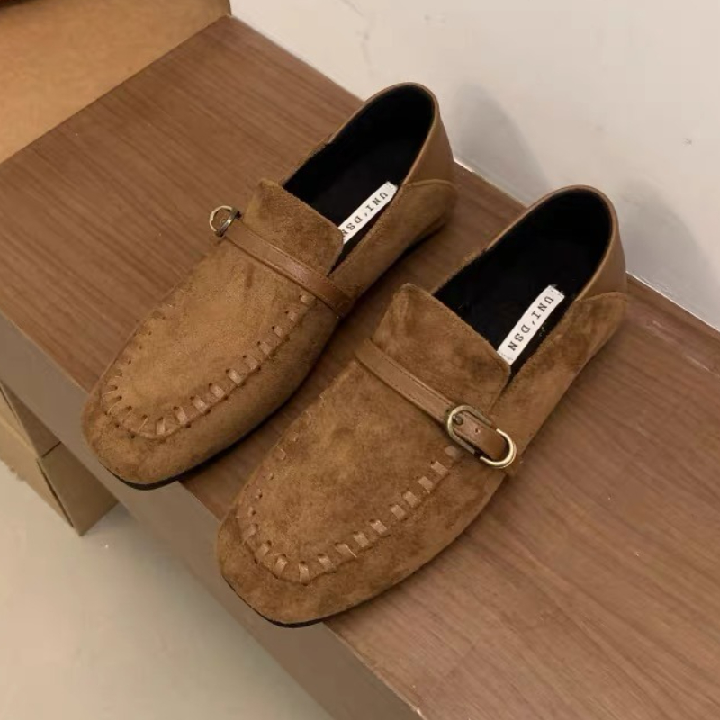 Women Shoes Brand - Elegante camurça dedo do pé quadrado