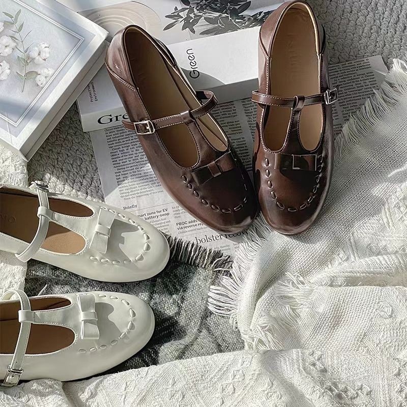 Novo francês roped mary jane s - Shoes For Women Flats avaliação e preço