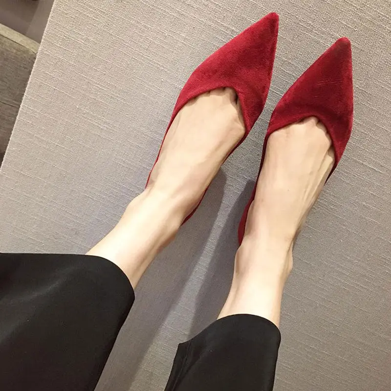 Dedo do pé apontado salto baix - Women Shoes Quick Delivery avaliação e preço